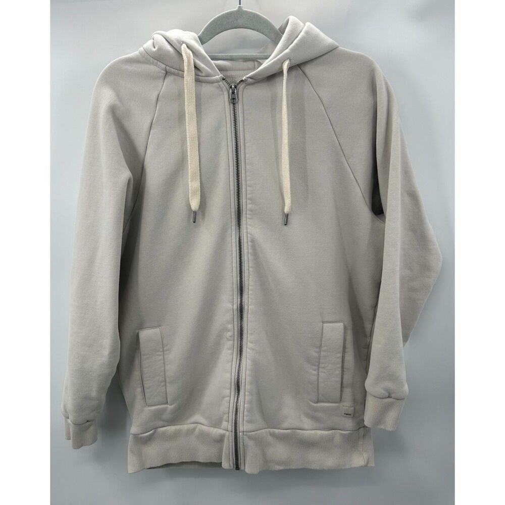 Vuori Womens Hoodie Salt Cream Restore Oversized Zip Up Athleisure Minimalist XS
